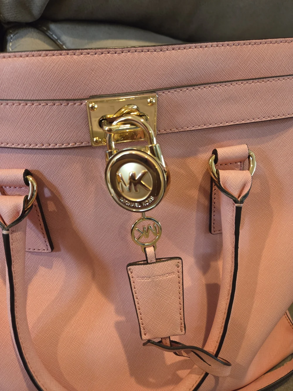 Michael Kors Blush Pink Saffiano Leather Tote with Gold Hardware